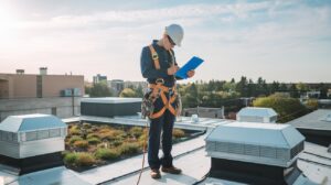 roofer doing inspection