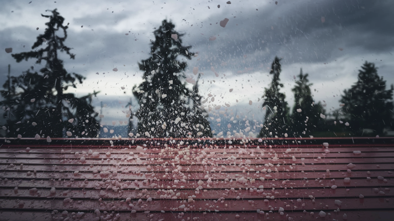 hail damaged roof.