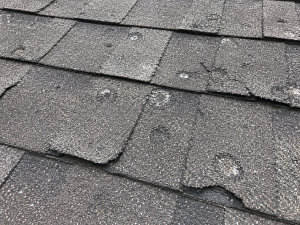 damage asphalt roof